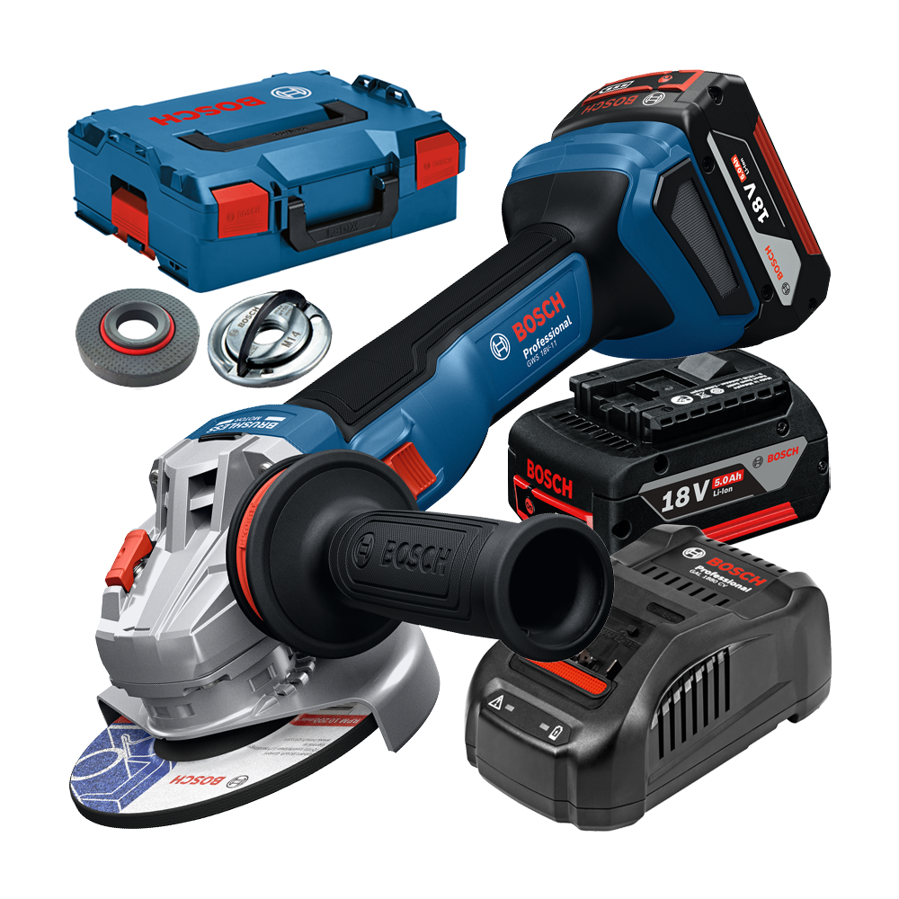Bosch GWS 18V-11 Polizor unghiular 18V, 125mm + 2 acumulator GBA 5.0Ah