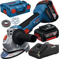 BOSCH  GWS 18V-8 Polizor unghiular brushless, cu 2 acumulatori Li-Ion, 4Ah, diametru disc 125 mm + L-BOXX