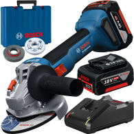 BOSCH  GWS 18V-8 Polizor unghiular brushless, cu 2 acumulatori Li-Ion, 4Ah, diametru disc 125 mm + Valiza