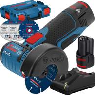 BOSCH GWS 12V-76 Polizor unghiular brushless, cu 2 acumulatori Li-Ion, 3Ah + L-BOXX