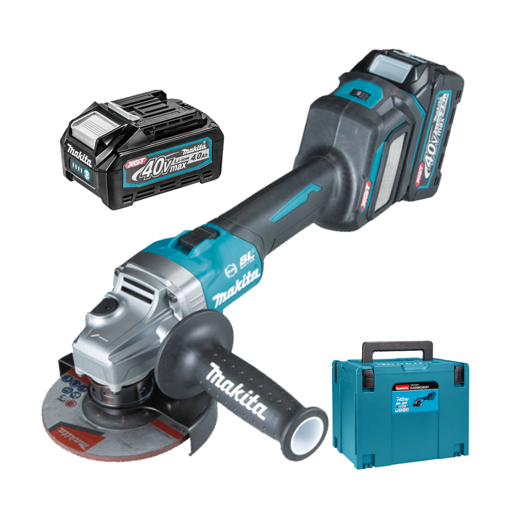 MAKITA GA023GM201 Polizor unghiular brushless si wireless, cu regulator de turatie, cu 2 acumulatori Li-Ion, 40V XGT, 4Ah