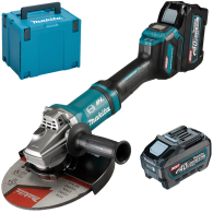 MAKITA GA038GT201 Polizor unghiular brushless, diametru disc 230 mm, cu 2 acumulatori Li-Ion, 40V XGT, 5Ah + Makpac
