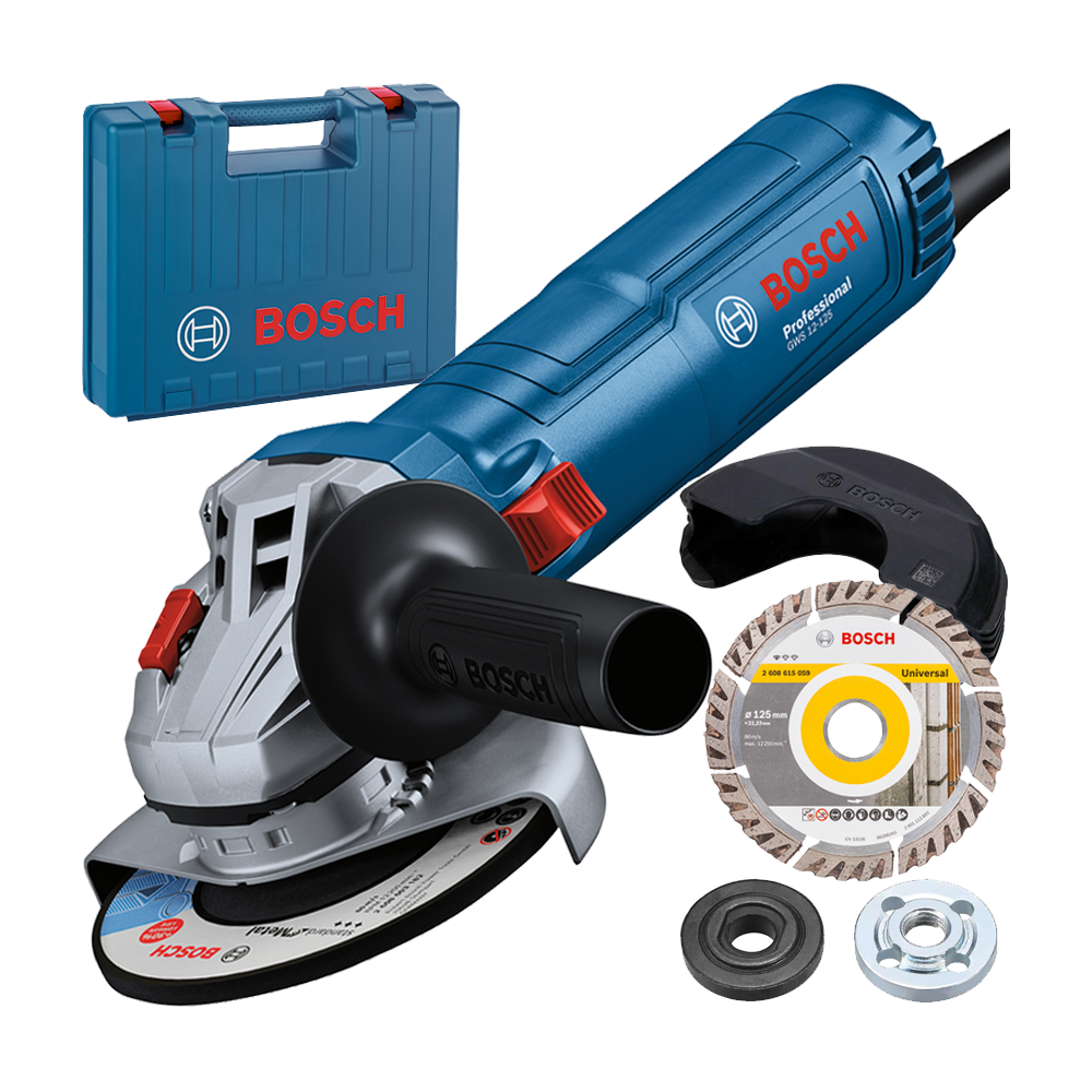 BOSCH GWS 12-125 Polizor unghiular 1200 W, diametru disc 125 + Valiza