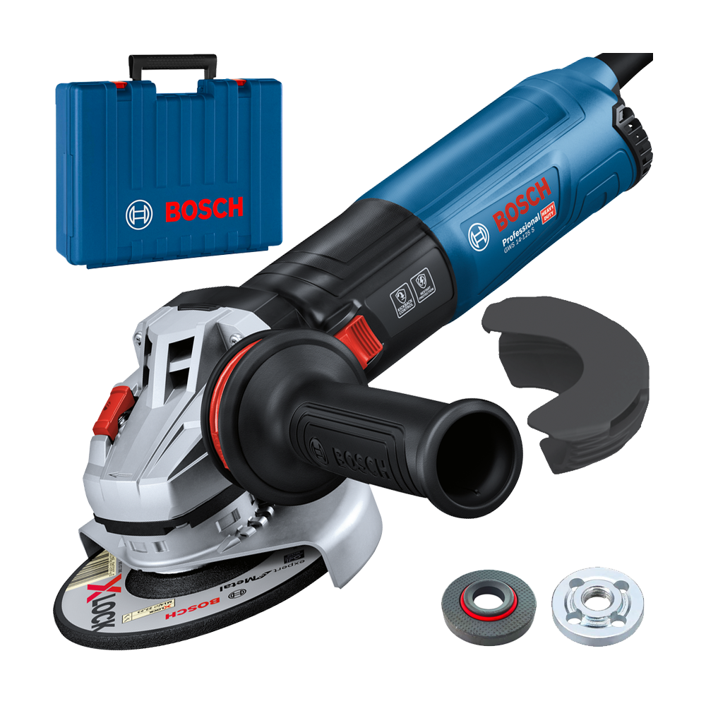 BOSCH GWS 14-125 S Polizor unghiular 1400 W, diametru disc 125 + Valiza