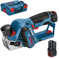 BOSCH  GHO 12V-20 Rindea cu 2 acumulatori Li-Ion, 3Ah + L-BOXX