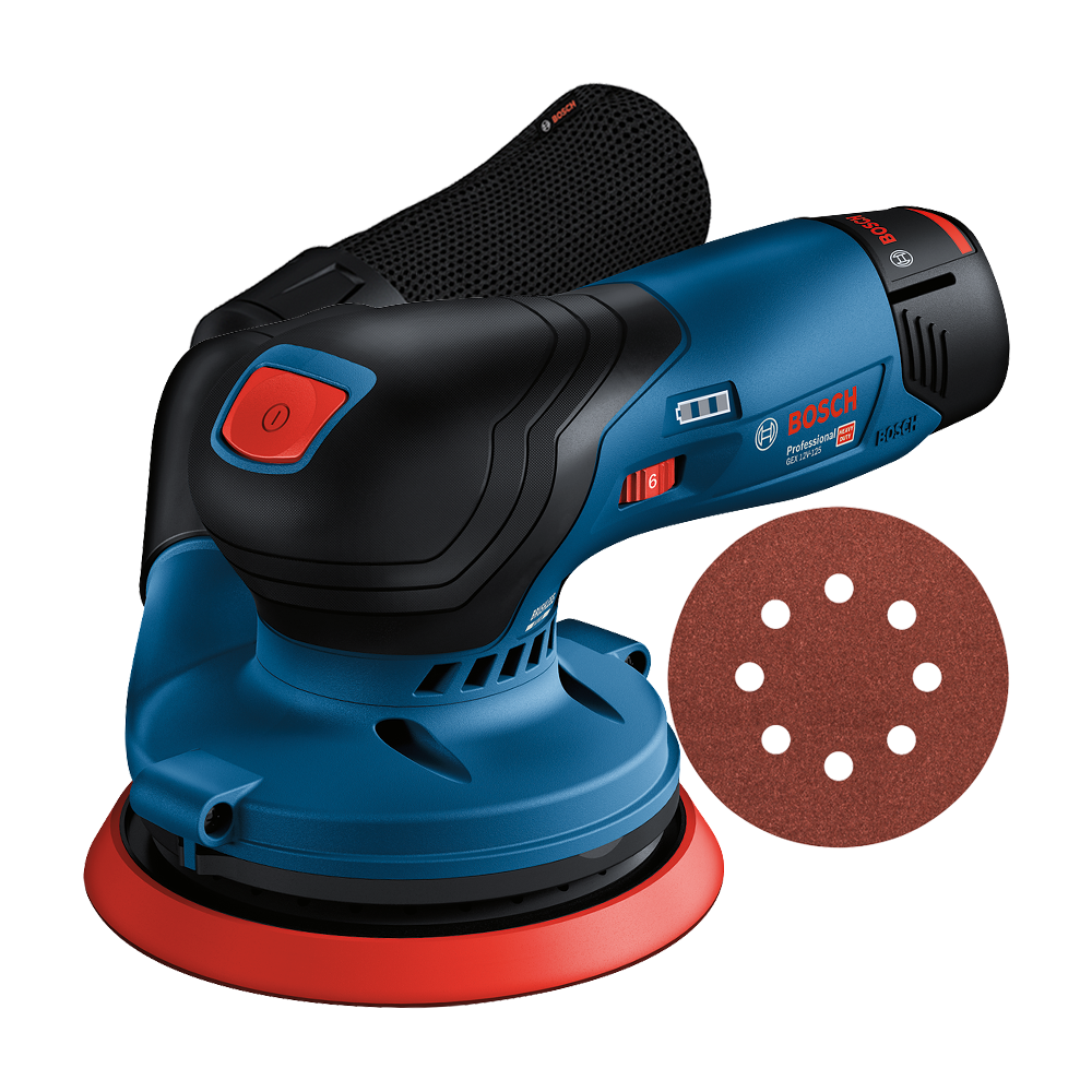 BOSCH GEX 12V-125 Slefuitor excentric cu 1 acumulator Li-Ion, 3Ah (Fara incarcator!)
