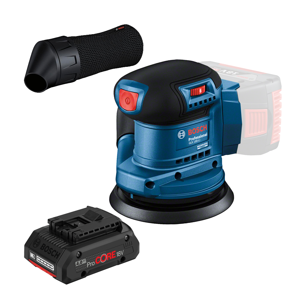 BOSCH GEX 185-LI Slefuitor excentric brushless Li-Ion +  Acumulator 4Ah ProCore (Fara incarcator!)