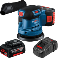 BOSCH GEX 185-LI Slefuitor excentric brushless Li-Ion +  Set 2 acumulatori 5Ah CoolPack + Incarcator