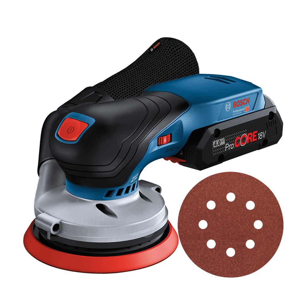 BOSCH GEX 18V-125 (SOLO) Slefuitor excentric Li-Ion, fara acumulator in set +  Acumulator 4Ah ProCore (Fara incarcator!)