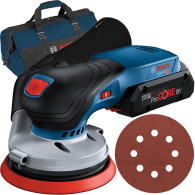 BOSCH GEX 18V-125 (SOLO) Slefuitor excentric Li-Ion, fara acumulator in set +  Acumulator 4Ah ProCore (Fara incarcator!) + Geant