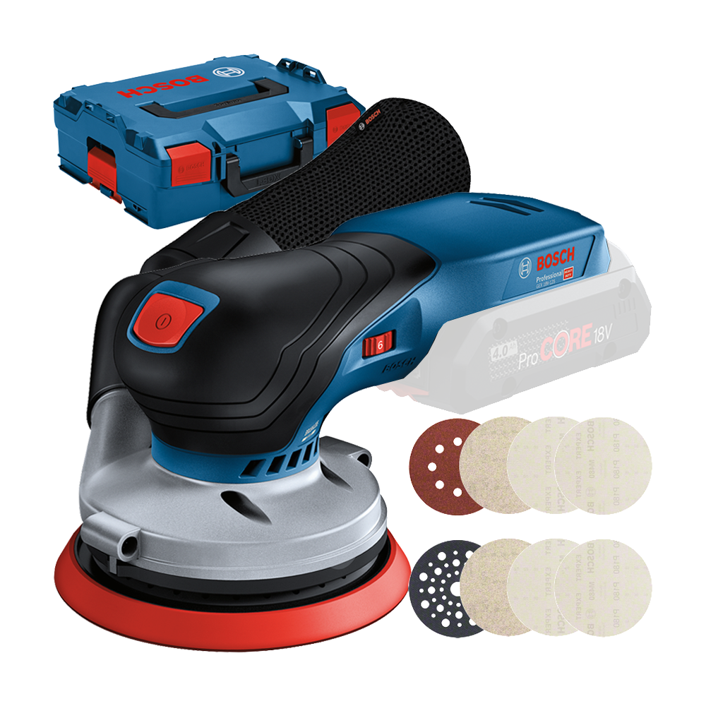 BOSCH GEX 18V-125 (SOLO) Slefuitor excentric Li-Ion, fara acumulator in set + L-BOXX + M480 starter set