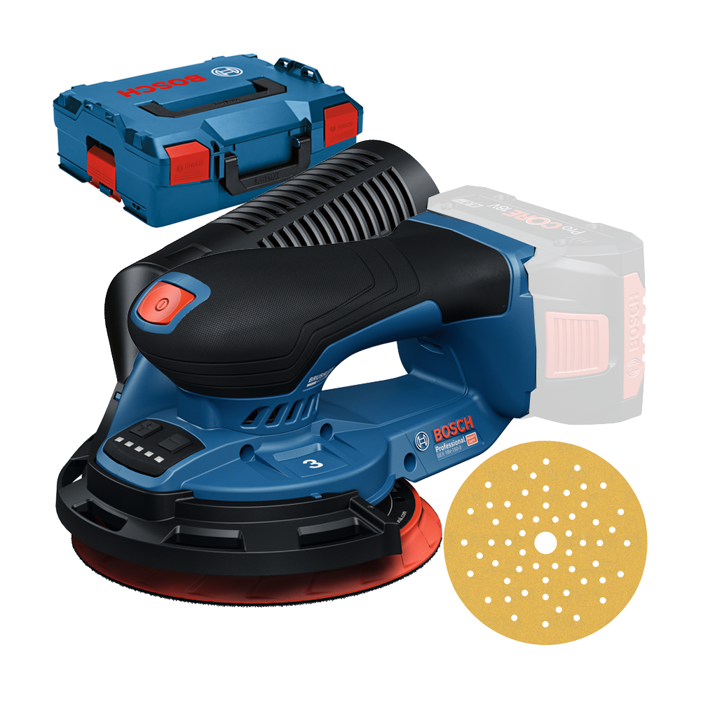 BOSCH GEX 18V-150-3 (SOLO) Slefuitor excentric Li-Ion, fara acumulator in set + L-BOXX