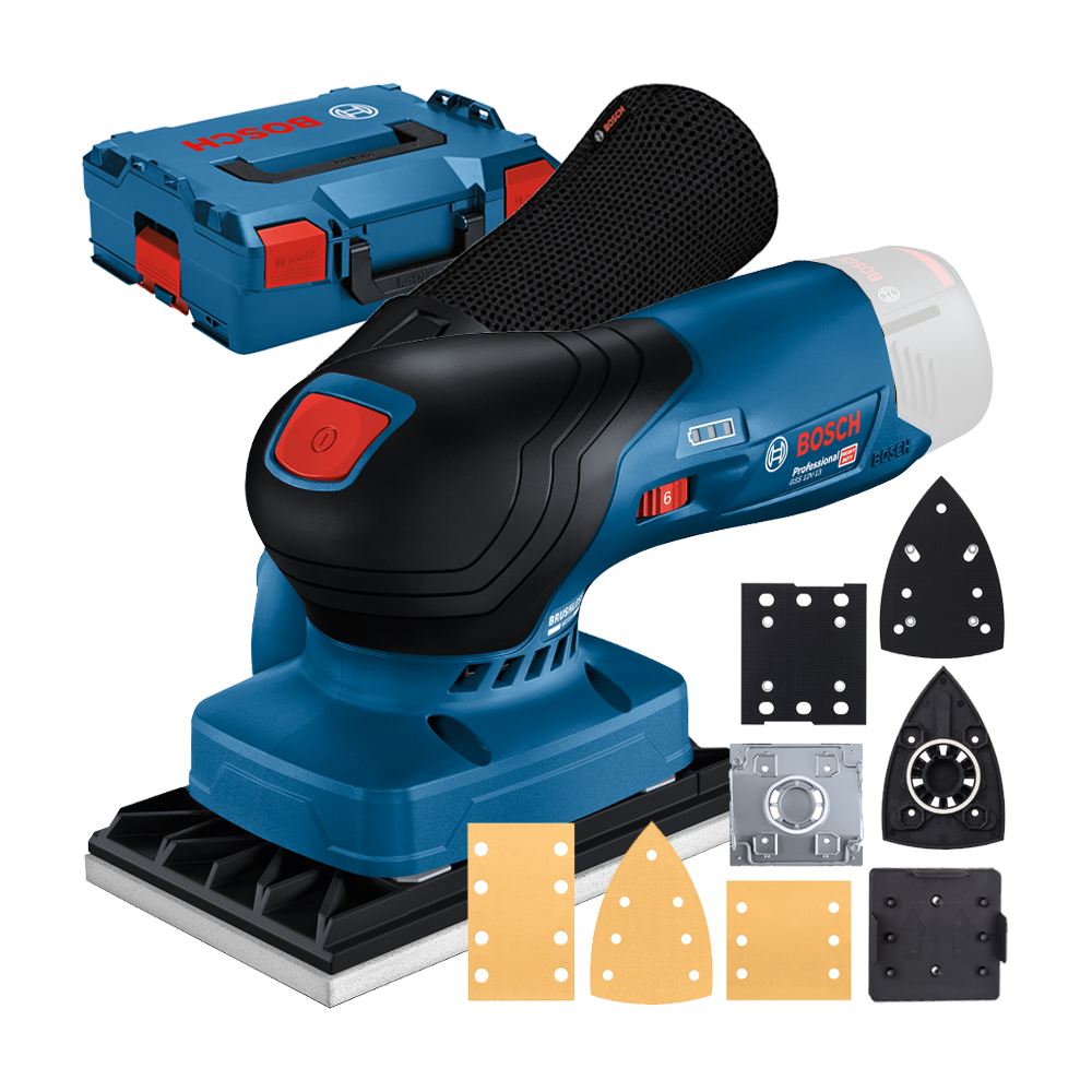 BOSCH GSS 12V-13 (SOLO) Slefuitor cu vibratii Li-Ion, 12V + L-BOXX, fara acumulator in set
