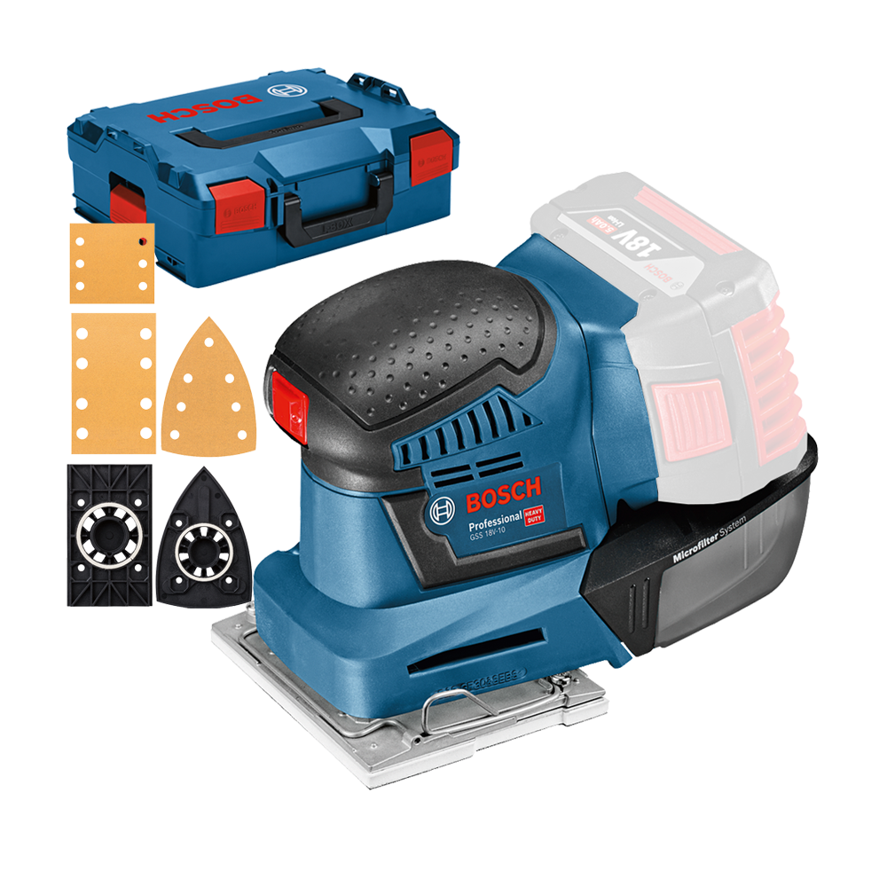 BOSCH GSS 18V-10 (SOLO) Slefuitor cu vibratii Li-Ion, fara acumulator in set + L-BOXX