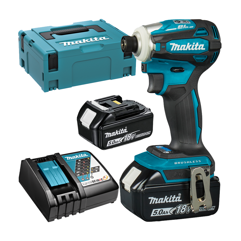 MAKITA DTD173RTJ Masina de insurubat cu impact brushless, cu 2 acumulatori Li-Ion, 18V, 5Ah, 180Nm + Makpac