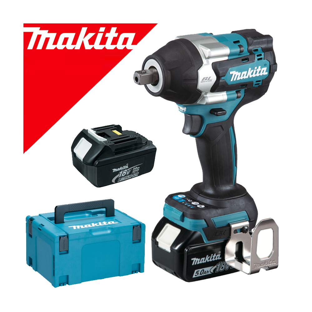 MAKITA DTW701RTJ Masina de insurubat cu impact brushless, cu 2 acumulatori Li-Ion, 18V, 5Ah, 700Nm