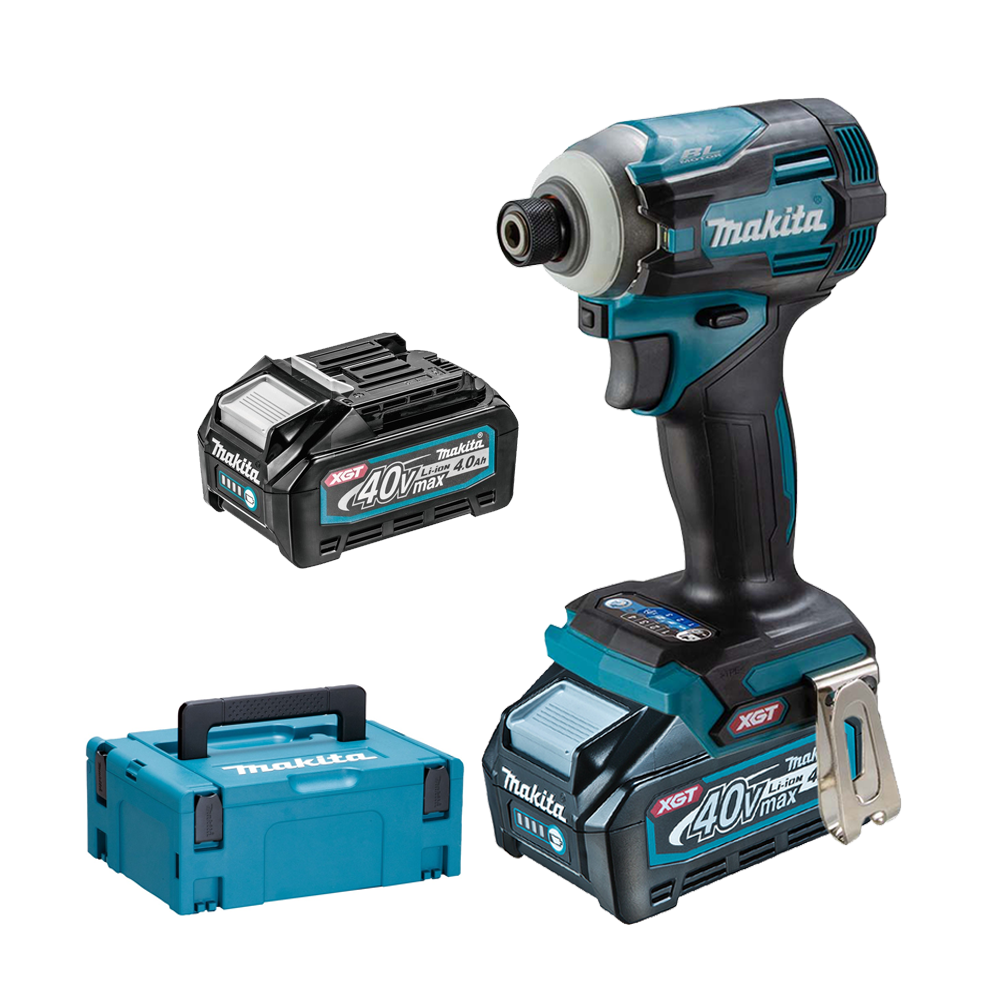 MAKITA TD001GM201 Masina de insurubat cu impact brushless, cu 2 acumulatori Li-Ion, 40V XGT, 4Ah, 220Nm + MAKPAC TIP 2