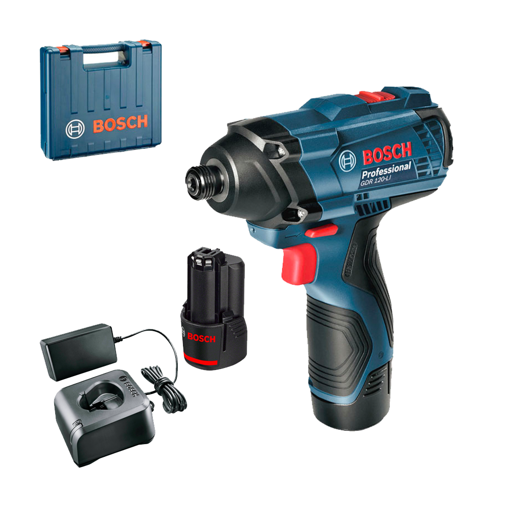 BOSCH GDR 120-LI Surubelnita cu impact cu 2 acumulatori Li-Ion, 2Ah, 100Nm + Valiza