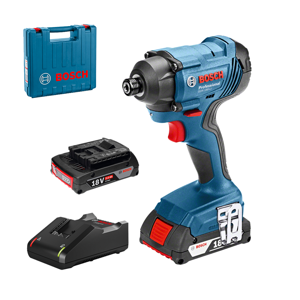 BOSCH  GDR 180-LI Surubelnita cu impact, 18V, 160Nm, cu 2 acumulatori de 2Ah si Incarcator rapid de 4Ah in Valiza