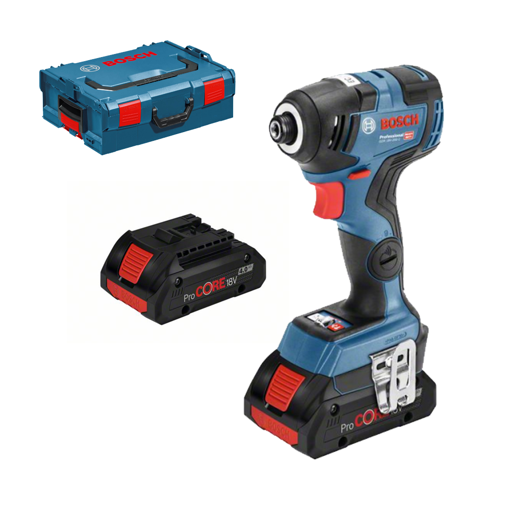 BOSCH  GDR 18V-200 C Surubelnita cu impact brushless, cu 2 acumulatori ProCore Li-Ion, 4Ah, 200Nm + L-BOXX