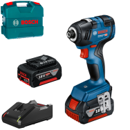 BOSCH  GDR 18V-200 Surubelnita cu impact brushless, cu 2 acumulatori CoolPack Li-Ion, 4Ah, 200Nm + Valiza L-CASE