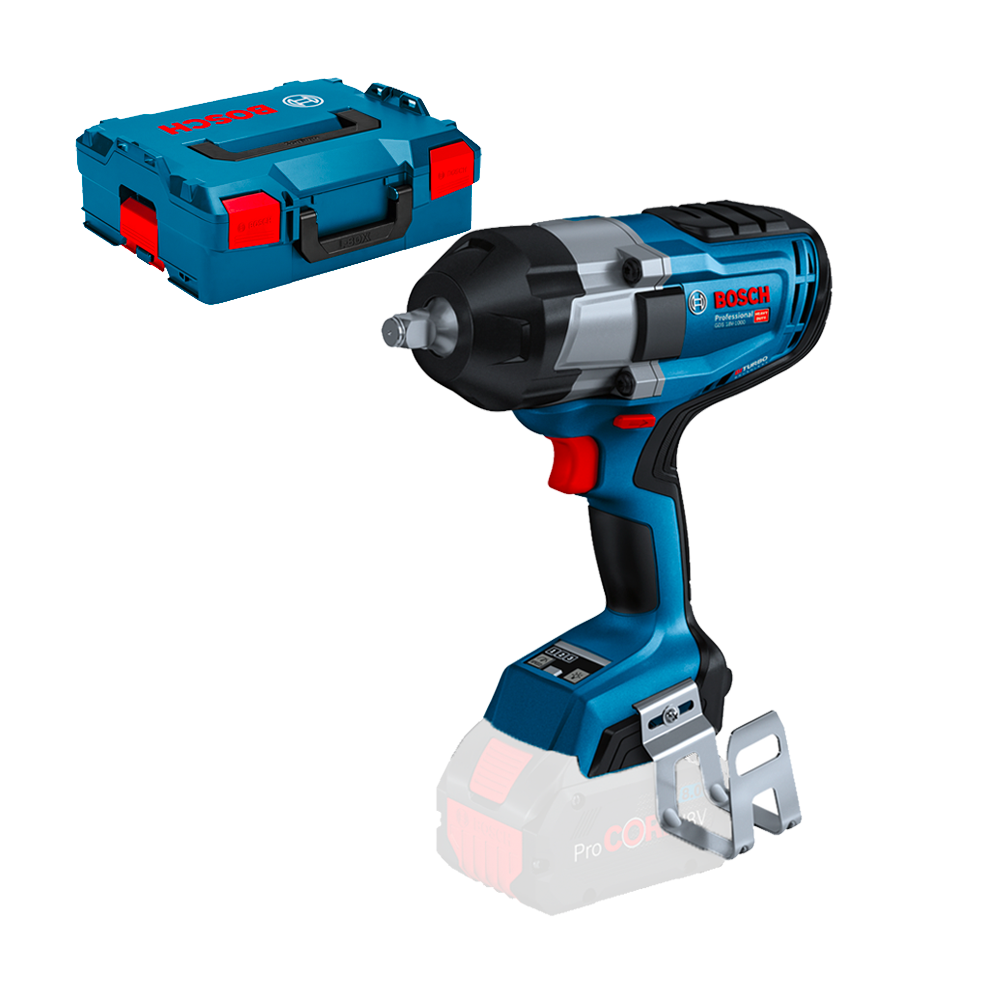 BOSCH GDS 18V-1000 (SOLO) Surubelnita cu impact brushless BITURBO, Li-Ion, 1000Nm, prindere 1/2" + L-BOXX, fara acumulator in se