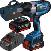 BOSCH GDS 18V-1050 H Surubelnita cu impact Li-Ion, 1050Nm, prindere 3/4" +  Set 2 acumulatori 5Ah CoolPack + Incarcator rapid 8