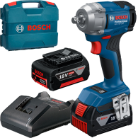 BOSCH GDS 18V-350 Surubelnita cu impact brushless cu 2 acumulatori Li-Ion, 4Ah, 350Nm, prindere 1/2" + L-CASE