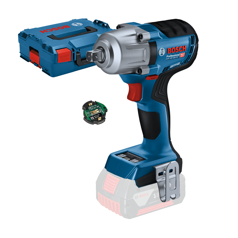 BOSCH GDS 18V-450 PC (SOLO) Surubelnita cu impact brushless, Li-Ion, 450Nm, prindere 1/2" + L-BOXX, fara acumulator in set