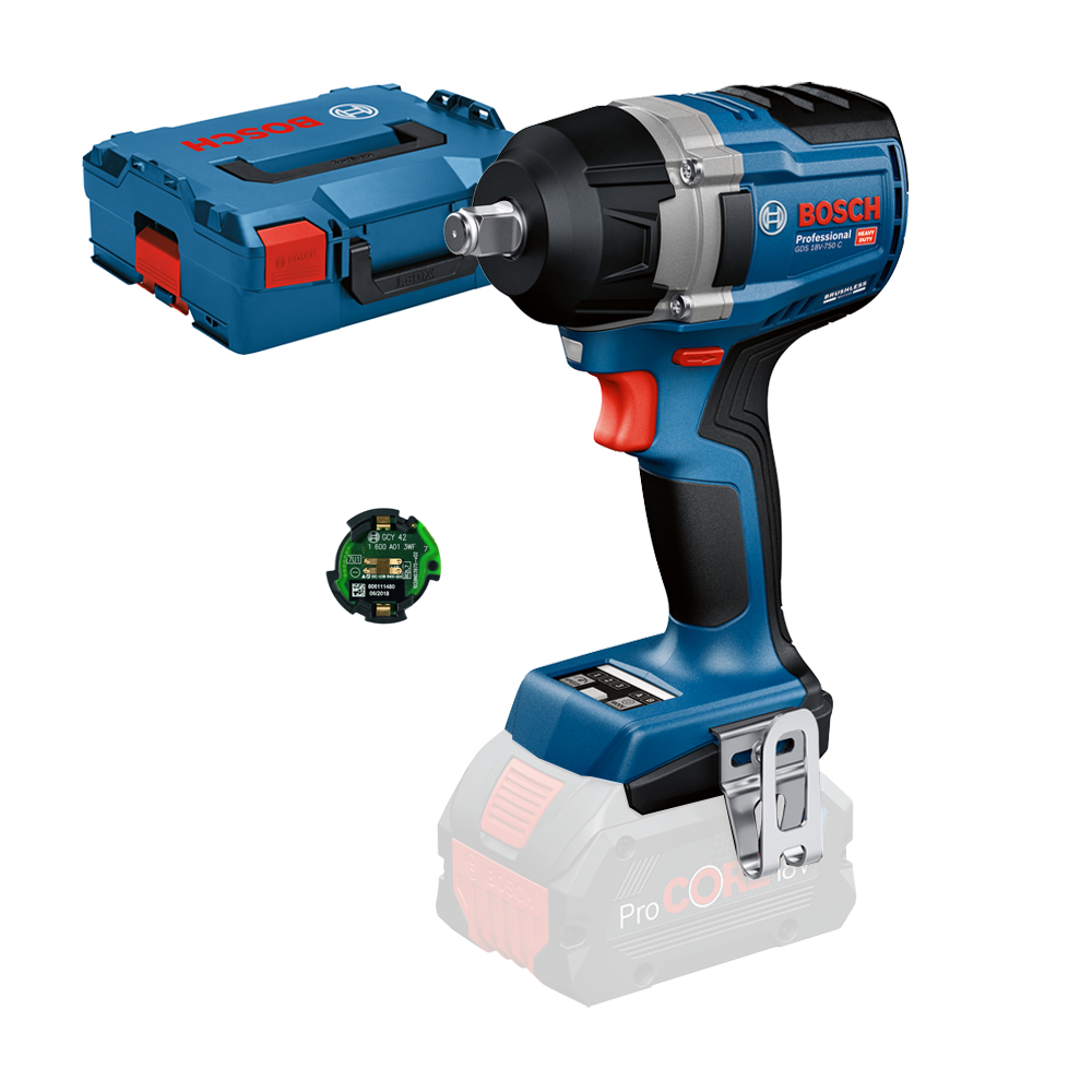 BOSCH GDS 18V-750 C (SOLO) Surubelnita cu impact brushless, Li-Ion, 750Nm, prindere 1/2", fara acumulator in set + L-BOXX