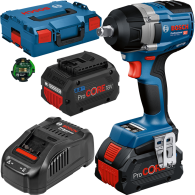 BOSCH GDS 18V-750 C Surubelnita cu impact brushless cu 2 acumulatori Li-Ion, 8Ah, 750Nm, prindere 1/2" + L-BOXX