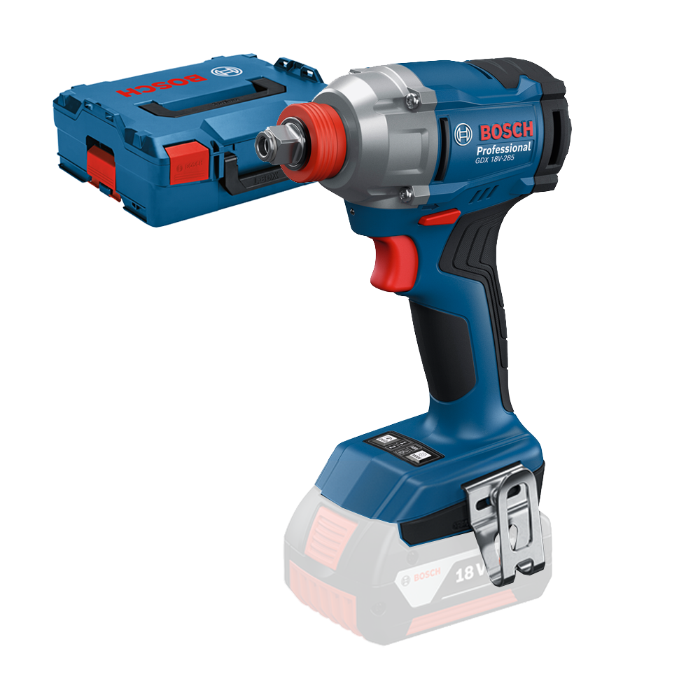 Bosch GDX 18V-285 Masina de gaurit cu percutie + 2 acumulatori 4.0Ah + incarcator GAL 18V-20 + L-BOXX