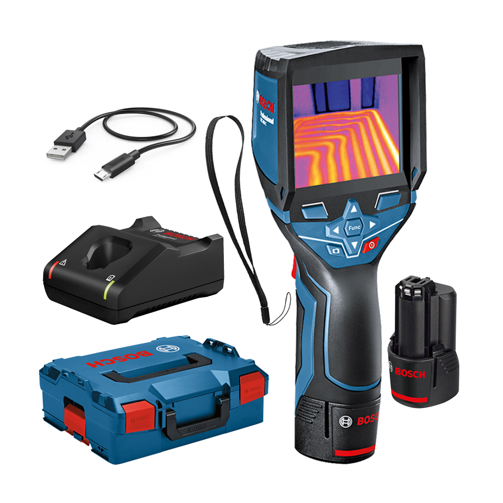 BOSCH GTC 400 C Camera termica digitala, cu 2 acumulatori Li-Ion, 2Ah + Incarcator rapid de 4Ah GAL12V-40 + L-BOXX