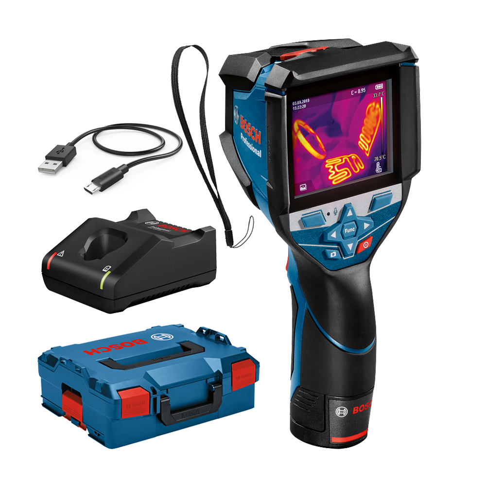 BOSCH GTC 600 C Camera termica digitala, cu 1 acumulator Li-Ion, 2Ah + Incarcator rapid de 4Ah GAL12V-40 + L-BOXX