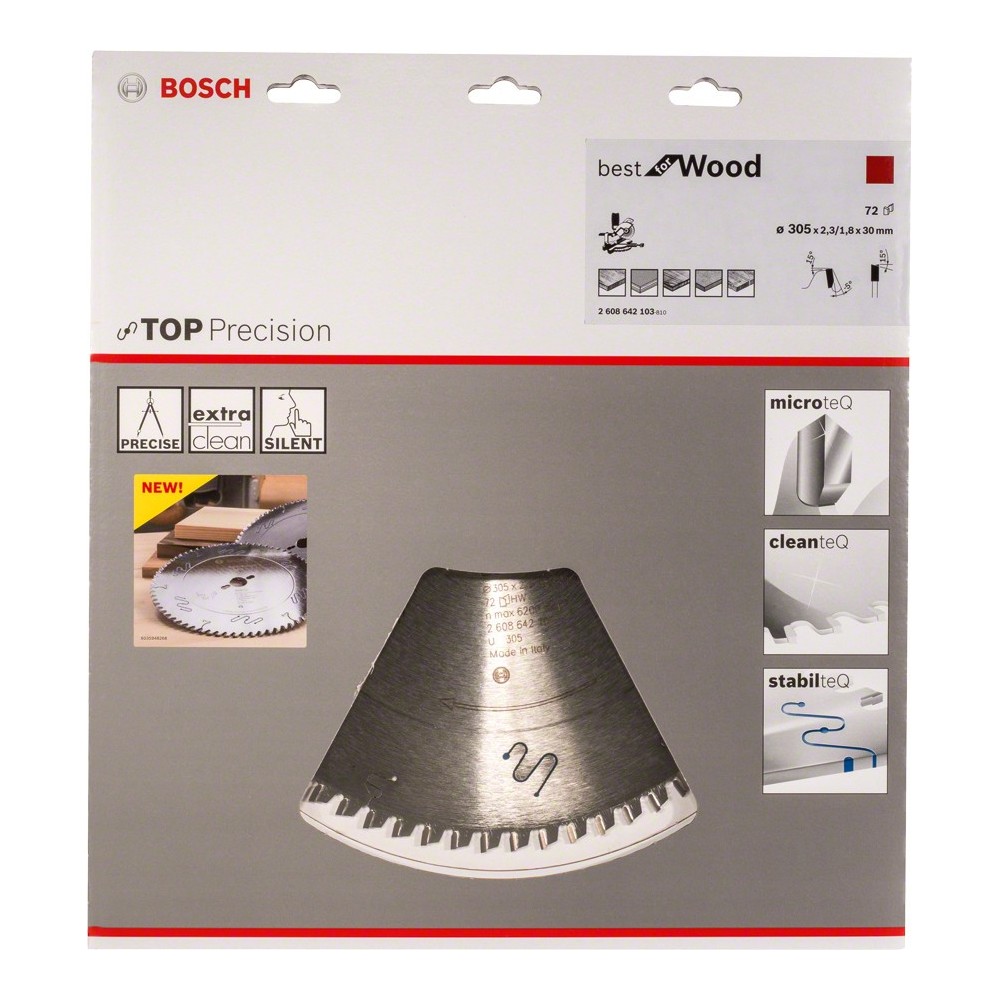Bosch Panza ferastrau circular Top Precision Best for Wood BS WO B 305X30x2.3mm, T72