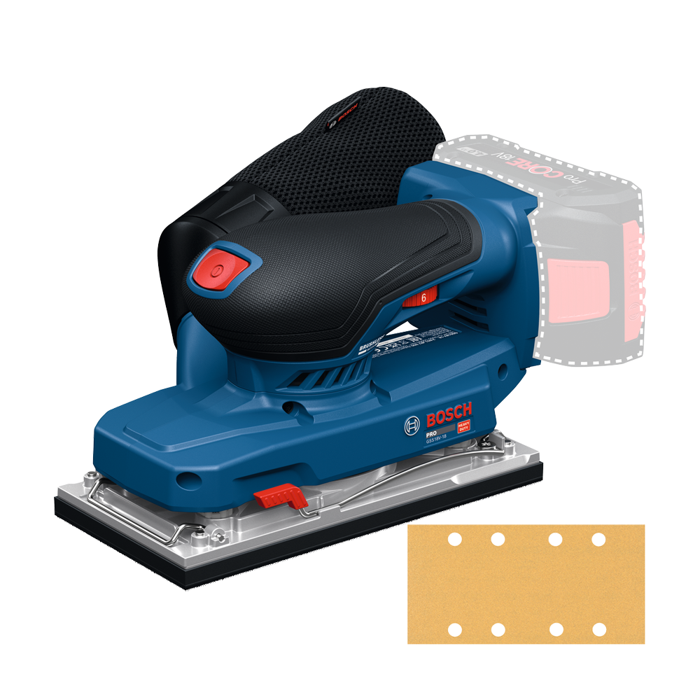 BOSCH GSS 18V-18 (SOLO) Slefuitor cu vibratii brusless, Li-Ion, fara acumulator in set