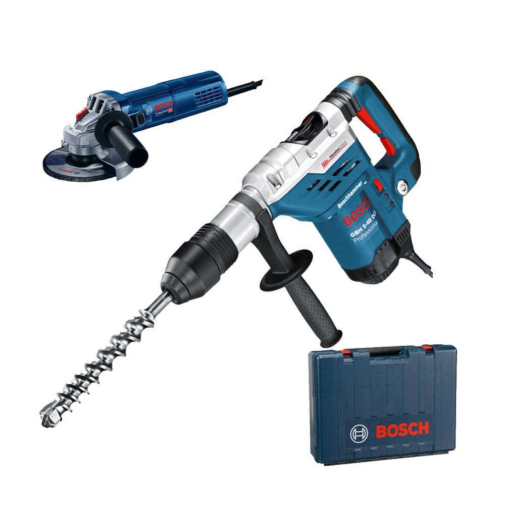 BOSCH GBH 5-40 DCE Ciocan rotopercutor SDS-max 1150W, 8.8J + GWS 880 Polizor unghiular 880W, diametru disc 125