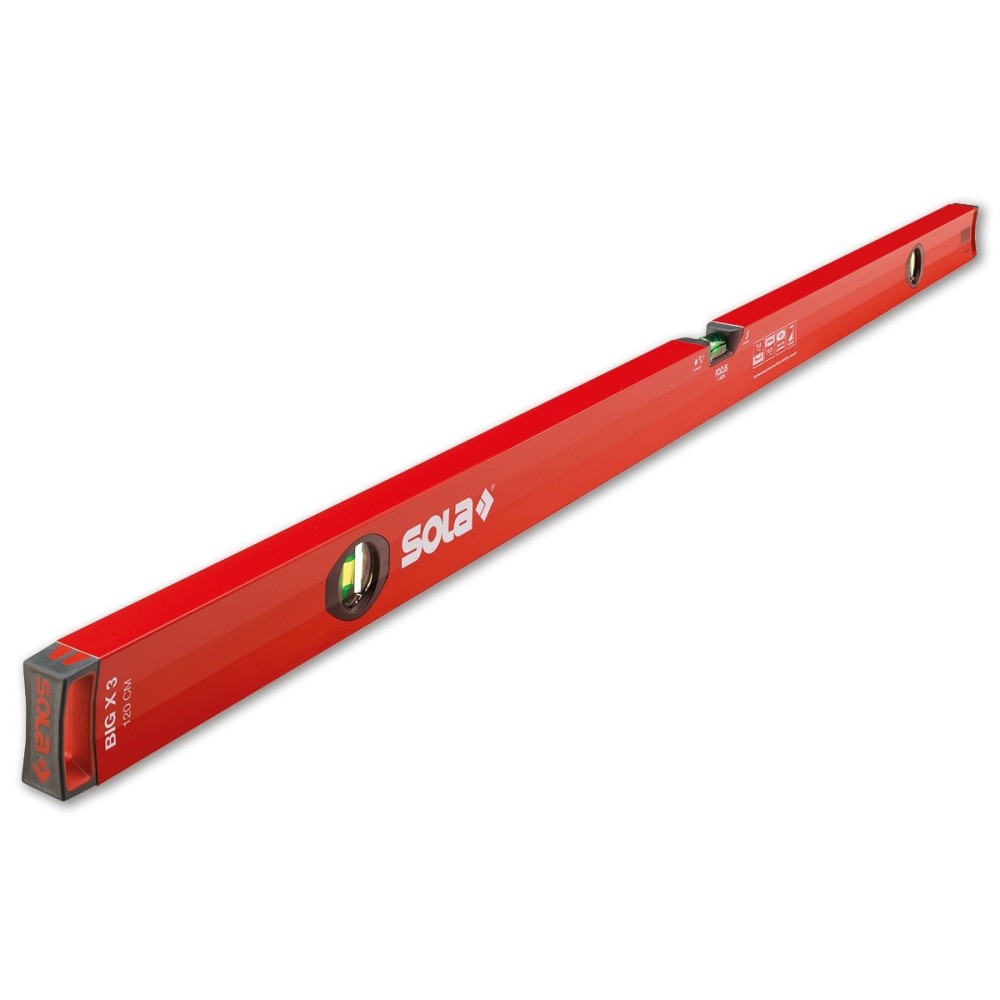 Nivelă cu bula ( Boloboc ) cu profil tubular BIG X 3, 120cm - Sola-01373301