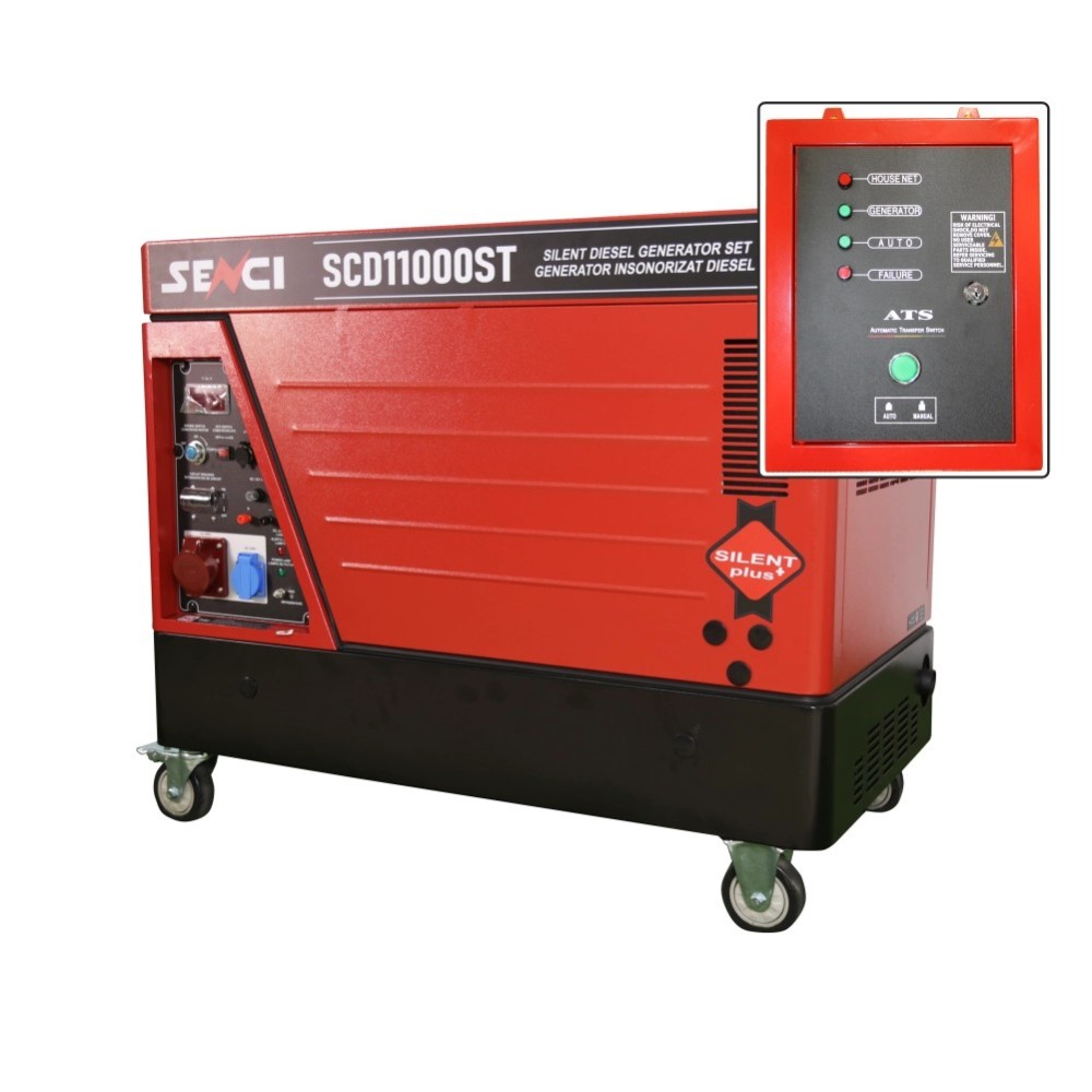 RS Generator insonorizat SENCI SCD11000S-3 ATS P max. 8.5 kW 400V 230V motor Diesel ATS inclus