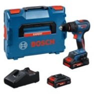 Bosch EXSB18V-90 Masina de gaurit 18V, 65Nm + 2 acumulatori EXBA18V-80 + incărcător rapid GAL 12V + L-BOXX