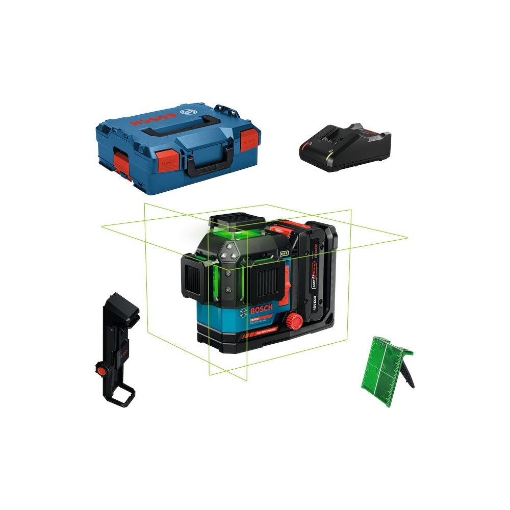 Bosch EXLL18V-120-33CG Nivela laser 18V, 120m + acumulator EXBA18V-40 + incărcător rapid GAL 18V + Valiză profesională