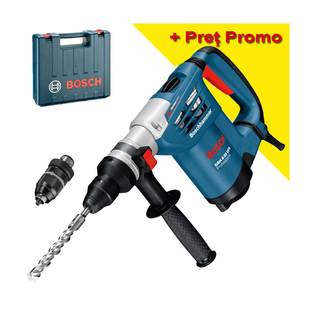 BOSCH GBH 4-32 DFR Ciocan rotopercutor SDS-plus 900 W, 4.2 J + Mandrina rapida cu bacuri 13 mm