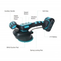 Vibrator profesional cu ventuza si variator de turatii digital pt. placi ceramice (2 acumulatori inclusi) - BIHUI-LFTBA-plus