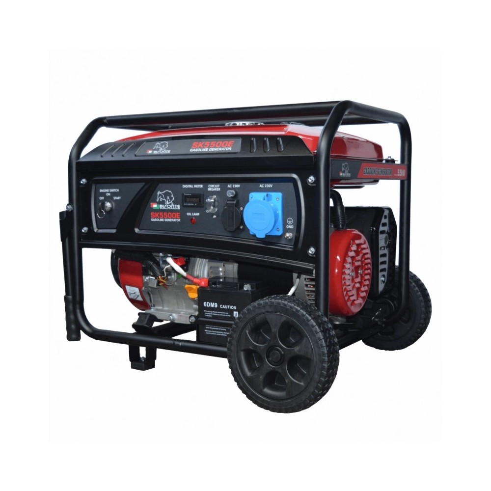 RS Generator de curent BISONTE SK5500E putere maxima 5,5 KW 230V pornire electrica si roti