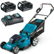 MAKITA DLM432PT2 Masina de tuns iarba cu 2 acumulatori Li-Ion, 2x18V, 5Ah, latime 48 cm + Incarcator