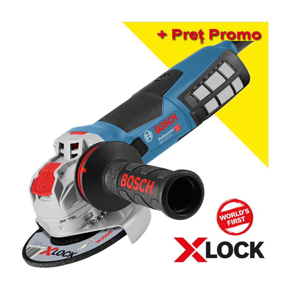 BOSCH GWX 19-125 S Polizor unghiular 1900 W, diametru disc 125 cu X-LOCK (Fara ambalajul original)