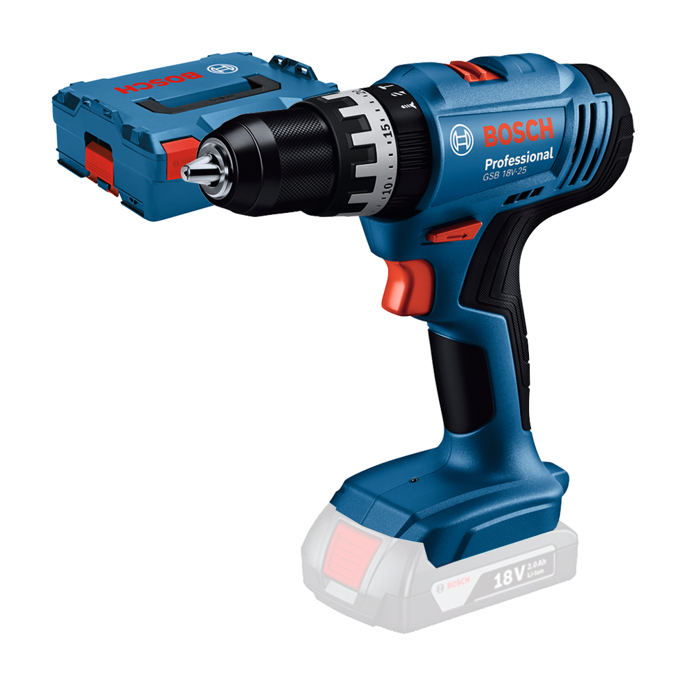 BOSCH PRO GSB 18V-25 (SOLO) Masina de gaurit cu percutie Li-Ion, 60Nm + Valiza L-BOXX, fara acumulator si incarcator in set