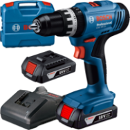 BOSCH PRO GSB 18V-25 Masina de gaurit cu percutie cu 2 acumulatori Li-Ion, 2Ah, 60Nm, cu incarcator 2Ah + Valiza L-CASE
