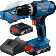 BOSCH PRO GSB 18V-25 Masina de gaurit cu percutie cu 2 acumulatori Li-Ion, 2Ah, 60Nm, cu incarcator 4Ah + Valiza L-CASE PICK