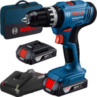 BOSCH PRO GSB 18V-25 Masina de gaurit cu percutie cu 2 acumulatori Li-Ion, 2Ah, 60Nm, cu incarcator 4Ah + Geanta textil